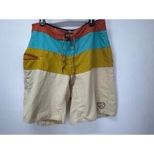 Howler Bros Oracle Boardshorts Mens 36 Swim Surf Trunks Cyantist Stripe Beach‎
